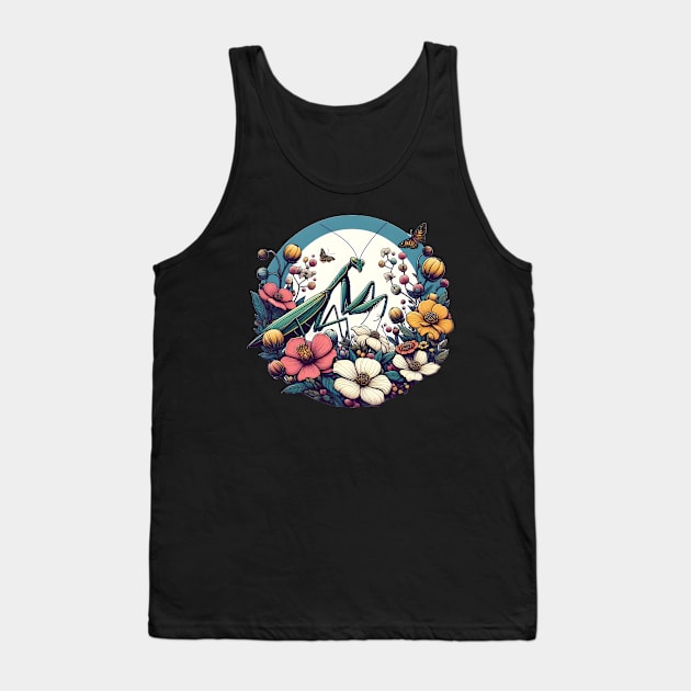 Praying mantis with flowers Tank Top by FromBerlinGift